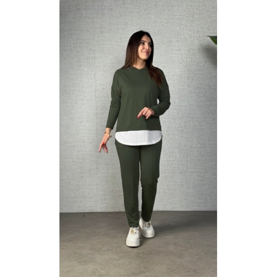 Kadın Uzun Kollu Kapşonlu Bağcıklı Viskon Iki Iplik Bluz Ve Pantolon Ikili Takım, 29953 Kadın Uzun Kollu Kapşonlu Bağcıklı Viskon Iki Iplik Bluz Ve Pantolon Ikili Takım, 29953