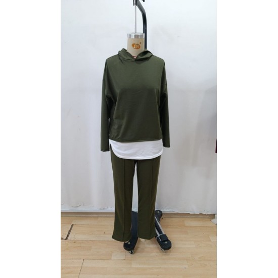 Kadın Uzun Kollu Kapşonlu Bağcıklı Viskon Iki Iplik Bluz Ve Pantolon Ikili Takım, 29953 Kadın Uzun Kollu Kapşonlu Bağcıklı Viskon Iki Iplik Bluz Ve Pantolon Ikili Takım, 29953