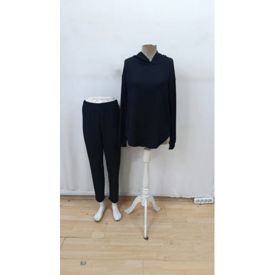 Kadın Uzun Kollu Kapşonlu Meloni Bluz Ve Pantolon Ikili Takım , 29951