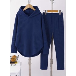 Kadın Uzun Kollu Kapşonlu Meloni Bluz Ve Pantolon Ikili Takım, 29950