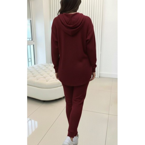 Kadın Uzun Kollu Kapşonlu Meloni Bluz Ve Pantolon Ikili Takım, 29949