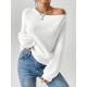 Kadın Uzun Kollu Tek Omuzu Açık Detaylı Triko Bluz , 29960