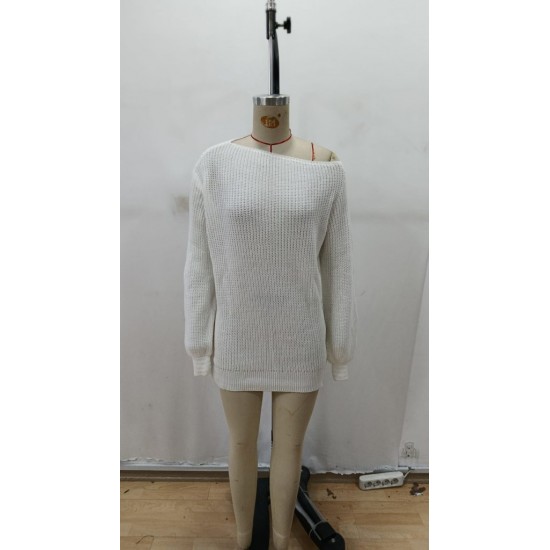 Kadın Uzun Kollu Tek Omuzu Açık Detaylı Triko Bluz , 29960