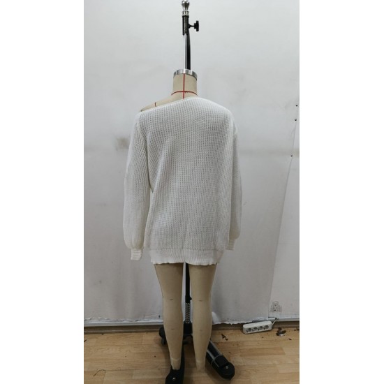 Kadın Uzun Kollu Tek Omuzu Açık Detaylı Triko Bluz , 29960