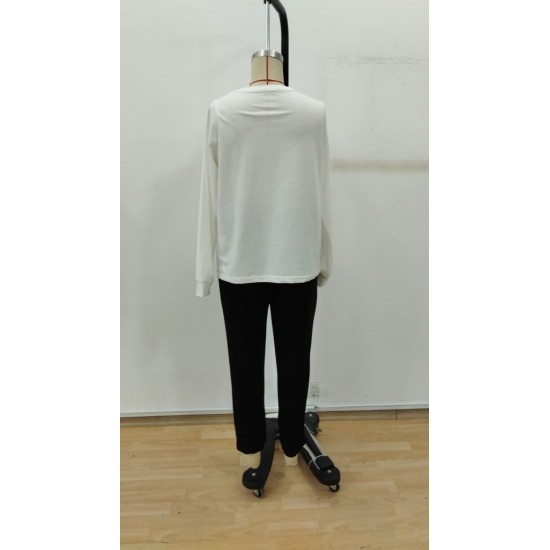 Kadın Uzun Kollu Bisiklet Yaka Cepli Viskon Iki Iplik Bluz Ve Pantolon Ikili Takım , 29966