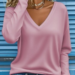 Kadın Uzun Kollu V Yakalı Dalgıç Bluz , 29978