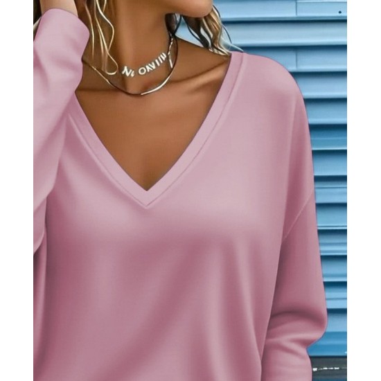 Kadın Uzun Kollu V Yakalı Dalgıç Bluz , 29978