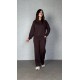 Kadın Uzun Kollu Bisiklet Yaka Viskon Iki Iplik Bluz Ve Pantolon Ikili Takım, 30035