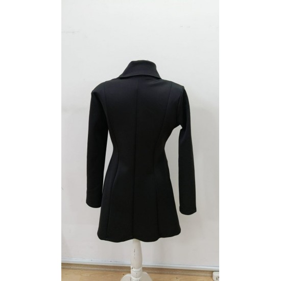 Kadın Uzun Kollu Yakalı Fermuarlı Düğme Detaylı Kısa Scuba Ceket, 30046 Kadın Uzun Kollu Yakalı Fermuarlı Düğme Detaylı Kısa Scuba Ceket, 30046