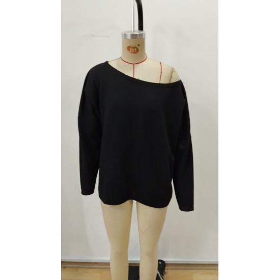 Kadın Tek Omuzdan Açık Yarasa Kollu Waffle Bluz , 30040