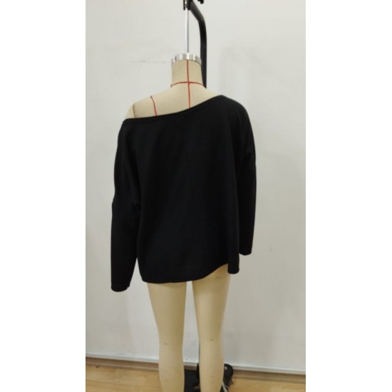 Kadın Tek Omuzdan Açık Yarasa Kollu Waffle Bluz , 30040