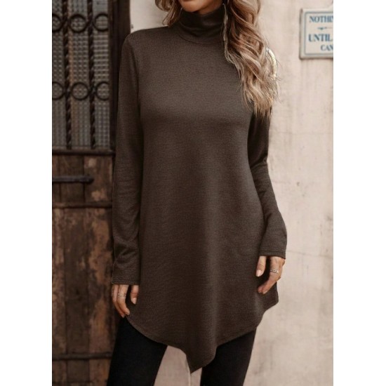 Kadın Uzun Kollu Balıkçı Yaka Asimetrik Kesim Detaylı Yün Viskon Bluz , 30072 Kadın Uzun Kollu Balıkçı Yaka Asimetrik Kesim Detaylı Yün Viskon Bluz , 30072