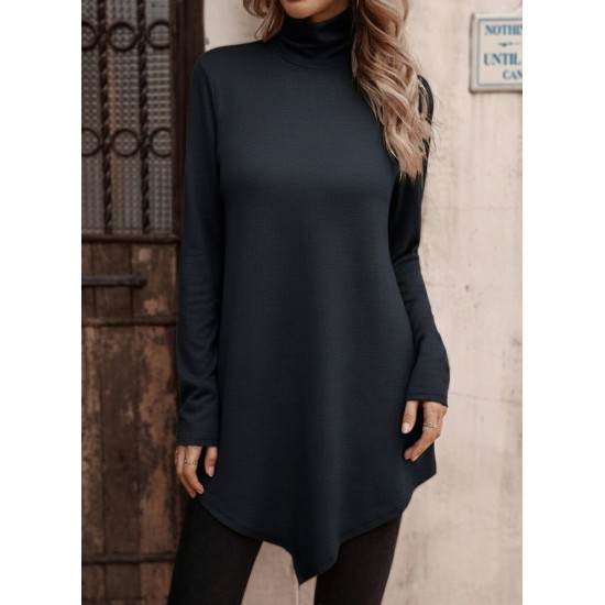 Kadın Uzun Kollu Balıkçı Yaka Asimetrik Kesim Detaylı Antrasit Yün Viskon Bluz , 30071 Kadın Uzun Kollu Balıkçı Yaka Asimetrik Kesim Detaylı Antrasit Yün Viskon Bluz , 30071