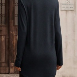 Kadın Uzun Kollu Balıkçı Yaka Asimetrik Kesim Detaylı Antrasit Yün Viskon Bluz , 30071 Kadın Uzun Kollu Balıkçı Yaka Asimetrik Kesim Detaylı Antrasit Yün Viskon Bluz , 30071