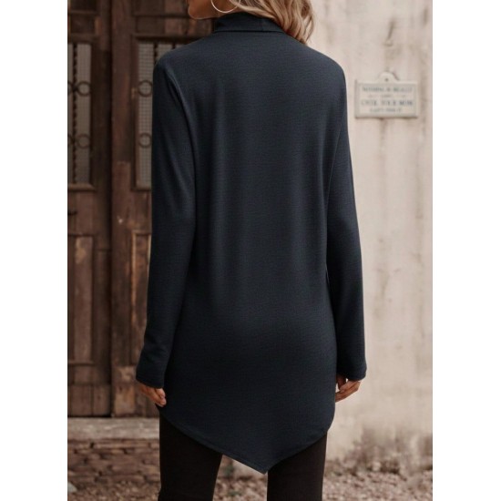 Kadın Uzun Kollu Balıkçı Yaka Asimetrik Kesim Detaylı Antrasit Yün Viskon Bluz , 30071 Kadın Uzun Kollu Balıkçı Yaka Asimetrik Kesim Detaylı Antrasit Yün Viskon Bluz , 30071