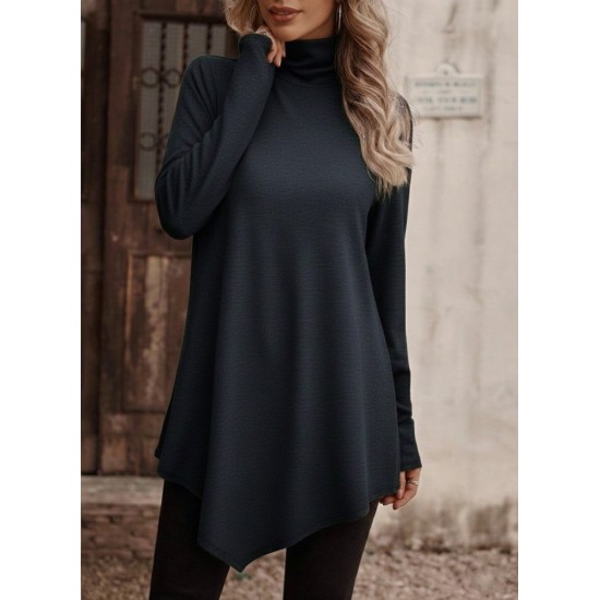 Kadın Uzun Kollu Balıkçı Yaka Asimetrik Kesim Detaylı Antrasit Yün Viskon Bluz , 30071 Kadın Uzun Kollu Balıkçı Yaka Asimetrik Kesim Detaylı Antrasit Yün Viskon Bluz , 30071