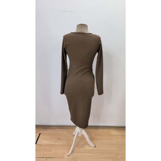 Kadın Uzun Kollu Kruvaze Yaka Yandan Toka Detaylı önden çapraz Detaylı Ottoman Elbise, 30065 Kadın Uzun Kollu Kruvaze Yaka Yandan Toka Detaylı önden çapraz Detaylı Ottoman Elbise, 30065