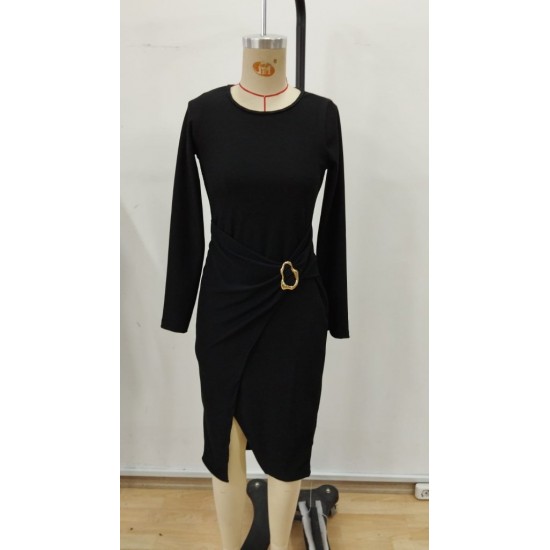 Kadın Uzun Kollu Kruvaze Yaka Yandan Toka Detaylı önden çapraz Detaylı Ottoman Elbise , 30064 Kadın Uzun Kollu Kruvaze Yaka Yandan Toka Detaylı önden çapraz Detaylı Ottoman Elbise , 30064