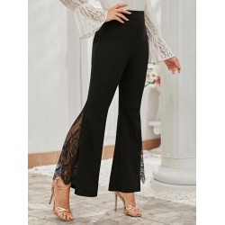 Kadın Ispanyol Paça  Dantel Detay Dalgıç Tayt, 30062