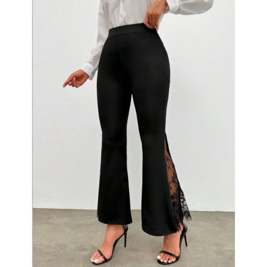 Kadın Ispanyol Paça  Dantel Detay Dalgıç Tayt, 30062