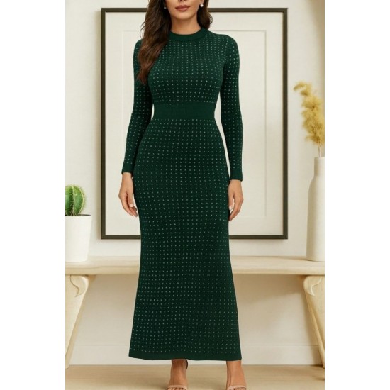 Kadın Uzun Kollu Bisiklet Yaka Taşlı Midi Kadife Elbise , 30087 Kadın Uzun Kollu Bisiklet Yaka Taşlı Midi Kadife Elbise , 30087