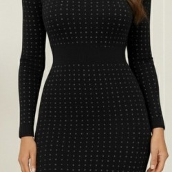 Kadın Uzun Kollu Bisiklet Yaka Taşlı Midi Kadife Elbise , 30085 Kadın Uzun Kollu Bisiklet Yaka Taşlı Midi Kadife Elbise , 30085