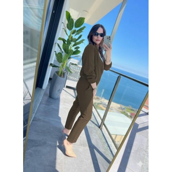 Kadın Uzun Kollu önden Fermuarlı Modal Ceket Ve Pantolon Ikili Takım , 30092 Kadın Uzun Kollu önden Fermuarlı Modal Ceket Ve Pantolon Ikili Takım , 30092