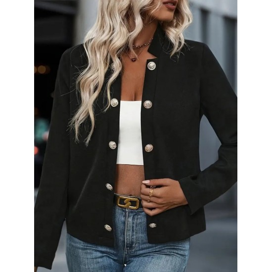 Kadın Uzun Kollu önü Açık Düğmeli Scuba Dalgıç Ceket , 30099