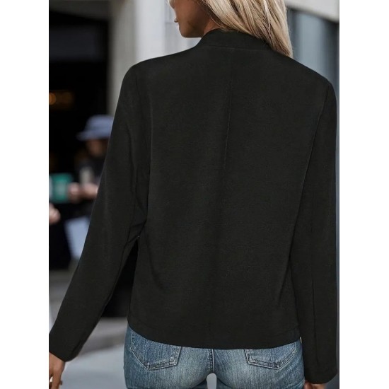 Kadın Uzun Kollu önü Açık Düğmeli Scuba Dalgıç Ceket , 30099