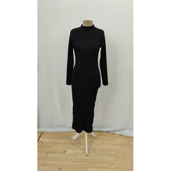 Kadın Uzun Kollu Balıkçı Yakalı Yanlardan Yırtmaçlı Kaşkorse Maxi Elbise , 30109 Kadın Uzun Kollu Balıkçı Yakalı Yanlardan Yırtmaçlı Kaşkorse Maxi Elbise , 30109