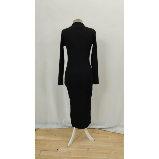 Kadın Uzun Kollu Balıkçı Yakalı Yanlardan Yırtmaçlı Kaşkorse Maxi Elbise , 30109 Kadın Uzun Kollu Balıkçı Yakalı Yanlardan Yırtmaçlı Kaşkorse Maxi Elbise , 30109