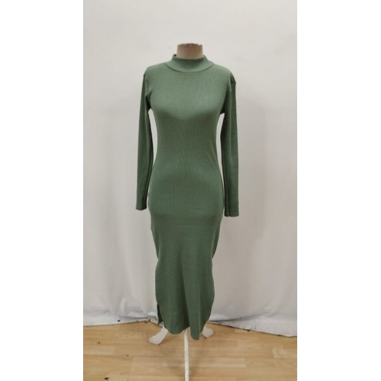 Kadın Uzun Kollu Balıkçı Yakalı Yanlardan Yırtmaçlı Kaşkorse Maxi Elbise , 30107 Kadın Uzun Kollu Balıkçı Yakalı Yanlardan Yırtmaçlı Kaşkorse Maxi Elbise , 30107