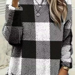 Kadın Uzun Kollu Yarı Balıkçı Yakalı Cep Detaylı Ekoseli Dokuma Tunik , 30117 Kadın Uzun Kollu Yarı Balıkçı Yakalı Cep Detaylı Ekoseli Dokuma Tunik , 30117