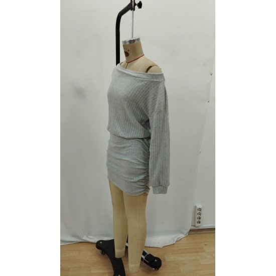 Kadın Uzun Kollu Madonna Yaka Yanlardan Büzgülü şardonlu Kaşkorse Mini Elbise, 30123 Kadın Uzun Kollu Madonna Yaka Yanlardan Büzgülü şardonlu Kaşkorse Mini Elbise, 30123