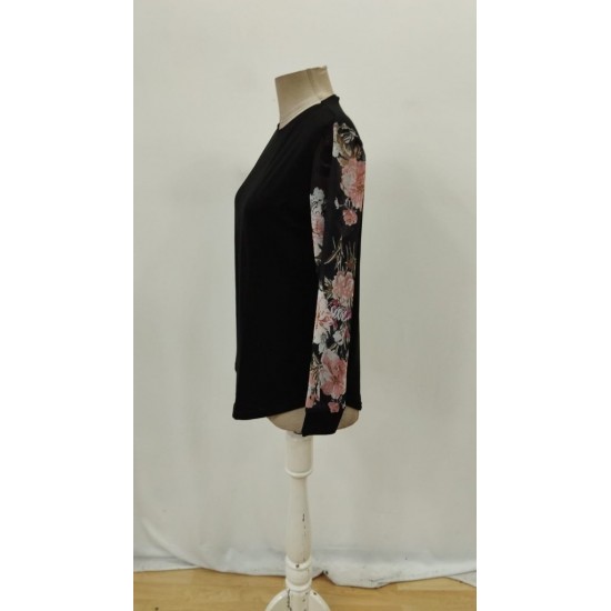 Kadın Uzun Kollu Bisiklet Yakalı Kolun çiçek Desenli Viskon Iki Iplik Bluz, 30122 Kadın Uzun Kollu Bisiklet Yakalı Kolun çiçek Desenli Viskon Iki Iplik Bluz, 30122