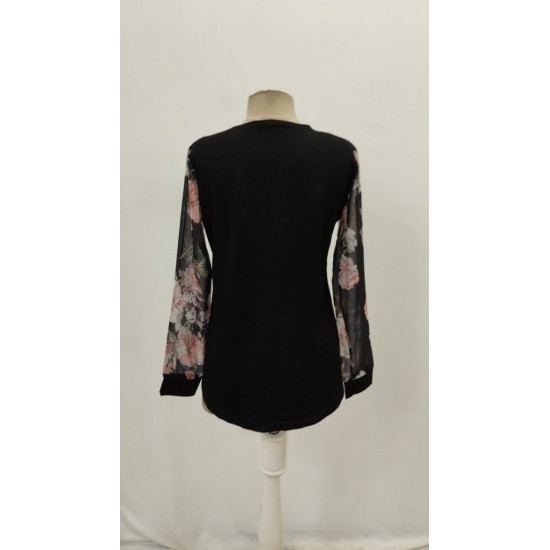 Kadın Uzun Kollu Bisiklet Yakalı Kolun çiçek Desenli Viskon Iki Iplik Bluz, 30122 Kadın Uzun Kollu Bisiklet Yakalı Kolun çiçek Desenli Viskon Iki Iplik Bluz, 30122