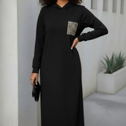 Kadın Uzun Kollu Kapşonlu Cep Detaylı Viskon Iki Iplik Maxi Elbise , 30126 Kadın Uzun Kollu Kapşonlu Cep Detaylı Viskon Iki Iplik Maxi Elbise , 30126