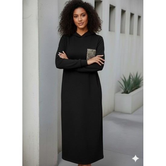 Kadın Uzun Kollu Kapşonlu Cep Detaylı Viskon Iki Iplik Maxi Elbise , 30126 Kadın Uzun Kollu Kapşonlu Cep Detaylı Viskon Iki Iplik Maxi Elbise , 30126