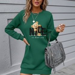 Kadın Uzun Kollu Bisiklet Yaka Ayı Desenli Viskon Iki Iplik Elbise , 30136 Kadın Uzun Kollu Bisiklet Yaka Ayı Desenli Viskon Iki Iplik Elbise , 30136