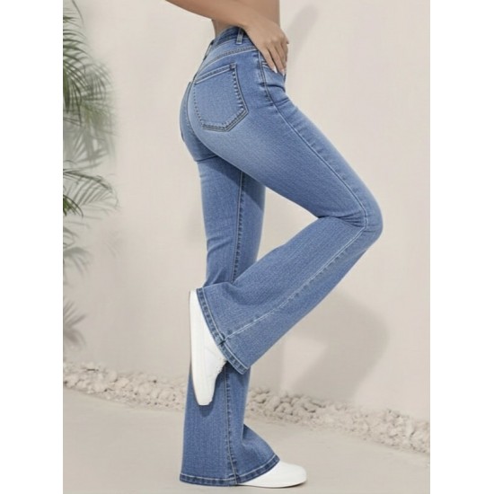 Kadın Yüksek Bel İspanyol Paça Kot Pantolon , 30142 Kadın Yüksek Bel İspanyol Paça Kot Pantolon , 30142