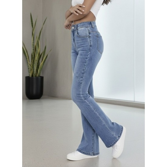 Kadın Yüksek Bel İspanyol Paça Kot Pantolon , 30142 Kadın Yüksek Bel İspanyol Paça Kot Pantolon , 30142