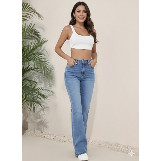 Kadın Yüksek Bel İspanyol Paça Kot Pantolon , 30142 Kadın Yüksek Bel İspanyol Paça Kot Pantolon , 30142