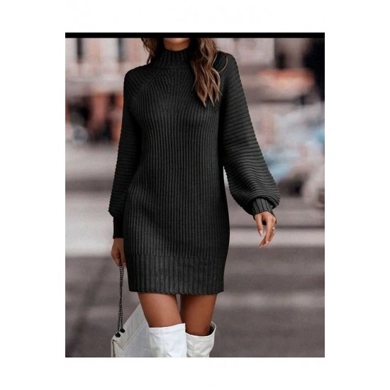 Kadın Uzun Kollu Balıkçı Yaka Mini Triko Elbise , 30140 Kadın Uzun Kollu Balıkçı Yaka Mini Triko Elbise , 30140