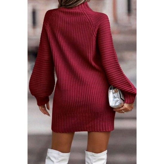 Kadın Uzun Kollu Balıkçı Yaka Mini Triko Elbise , 30139 Kadın Uzun Kollu Balıkçı Yaka Mini Triko Elbise , 30139