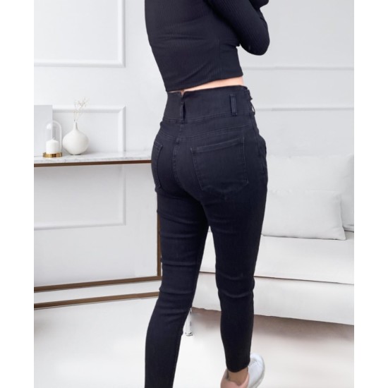 Fermuar Detay Yüksek Kemerli Kot Pantolon, 5634