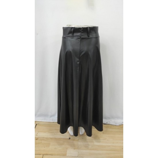 Kadın Yüksek Belli Maxi Deri Kemersiz Etek, 30143 Kadın Yüksek Belli Maxi Deri Kemersiz Etek, 30143