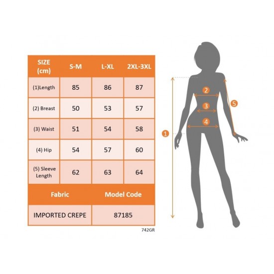 Kadın Uzun Kollu V Yakalı Kalp Desenli Mini Ithal Krep Elbise , 30153