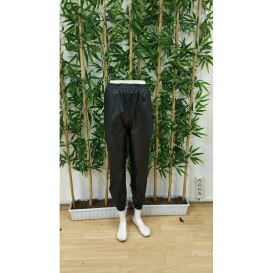 Kadın Paçası Lastikli Cep Detaylı Deri Tayt, 30151 Kadın Paçası Lastikli Cep Detaylı Deri Tayt, 30151