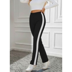 Kadın Yüksek Bel Yan şerit Detaylı Yırtmaçlı Viskon Iki Iplik Pantolon , 30147