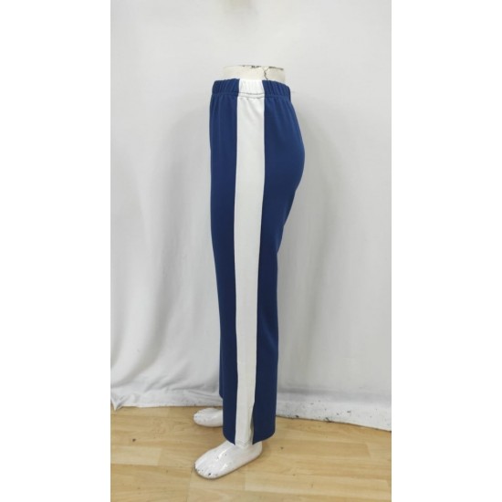 Kadın Yüksek Bel Yan şerit Detaylı Yırtmaçlı Viskon Iki Iplik Pantolon , 30146